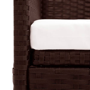 Galleria Design Garden Sofa with Canopy Poly Rattan Brown