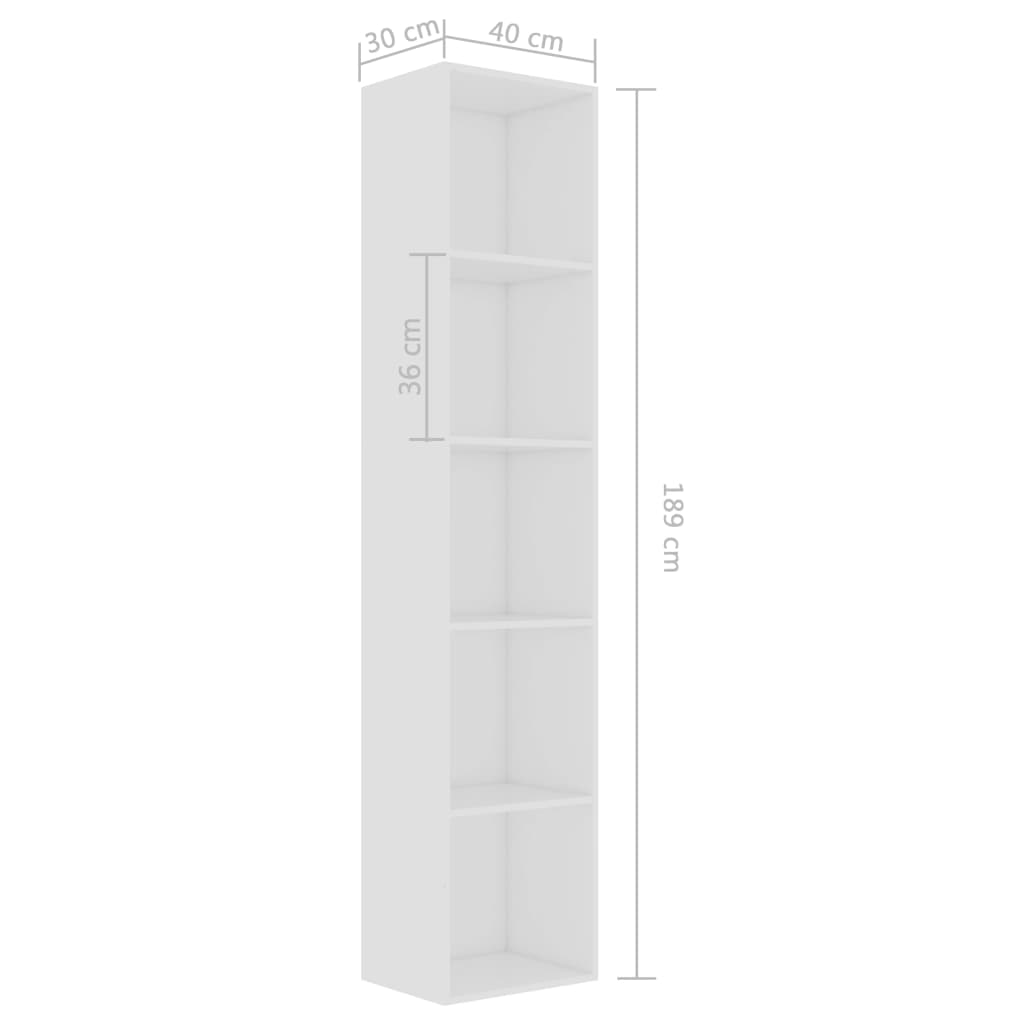 Galleria Design Book Cabinet White 40x30x189 cm Engineered Wood