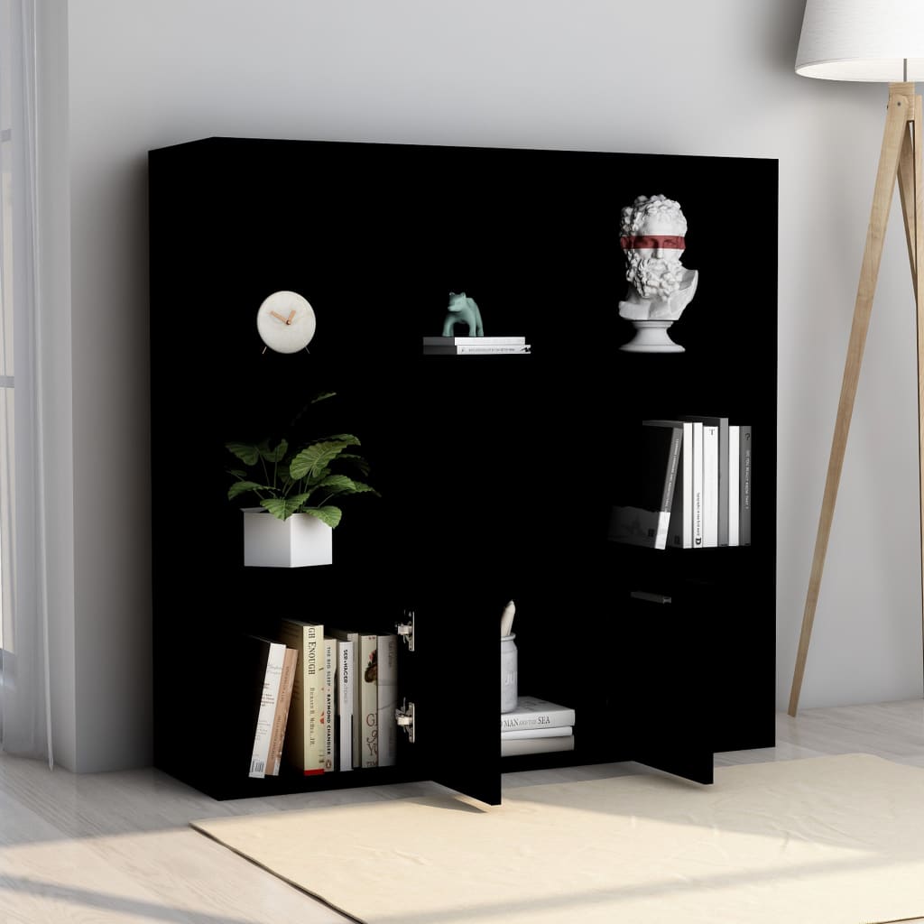 Galleria Design Book Cabinet Black 98x30x98 cm Engineered Wood