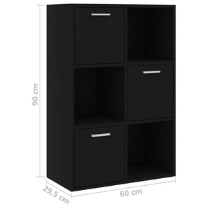 Galleria Design Storage Cabinet Black 60x29.5x90 cm Engineered Wood