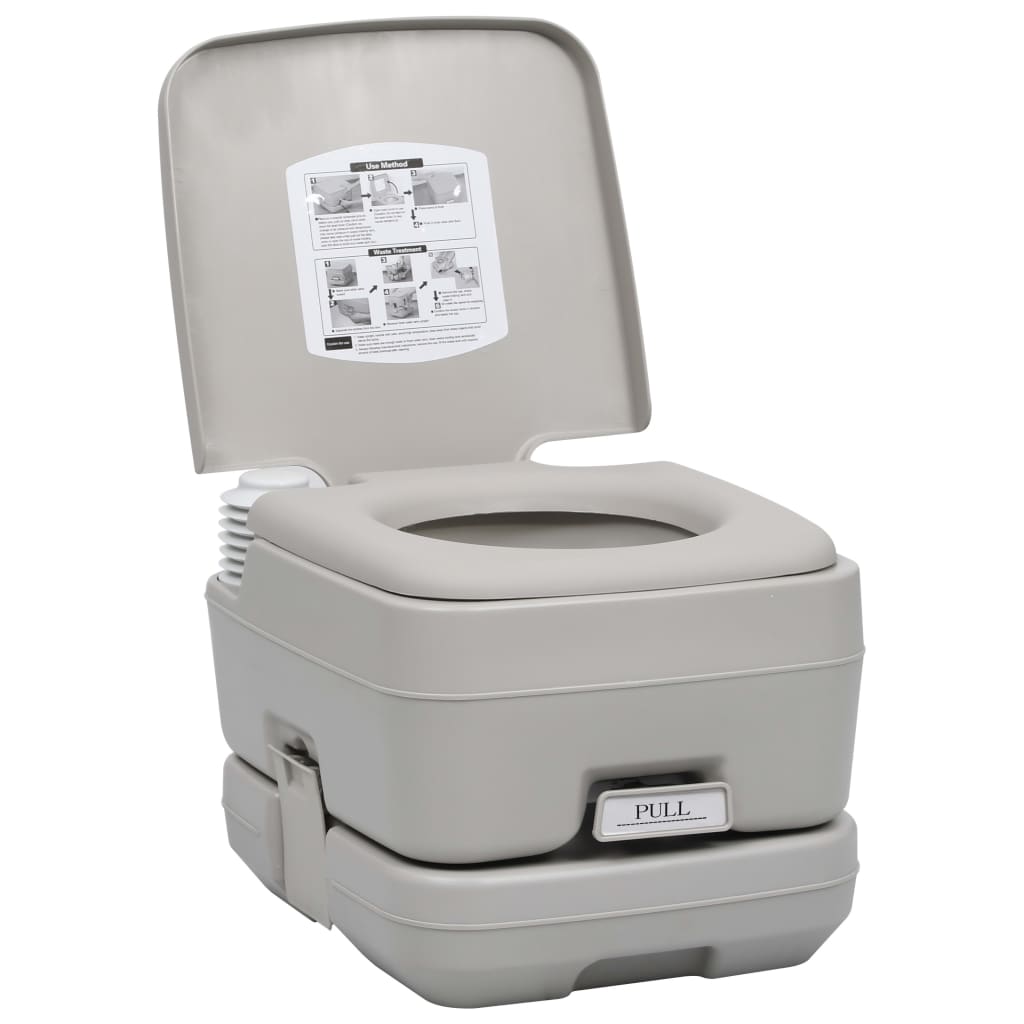 Galleria Design Portable Camping Toilet Grey 10+10 L