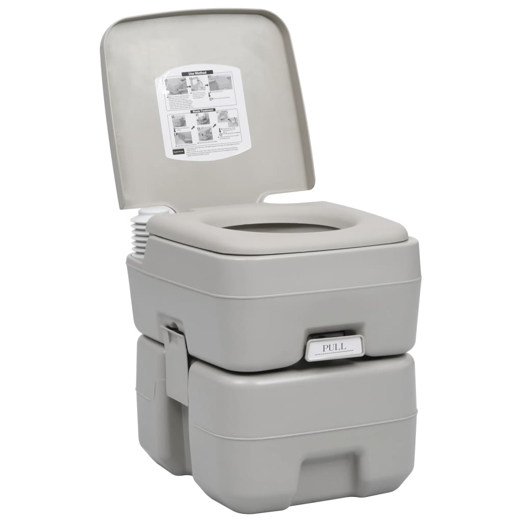 Galleria Design Portable Camping Toilet Grey 20+10 L