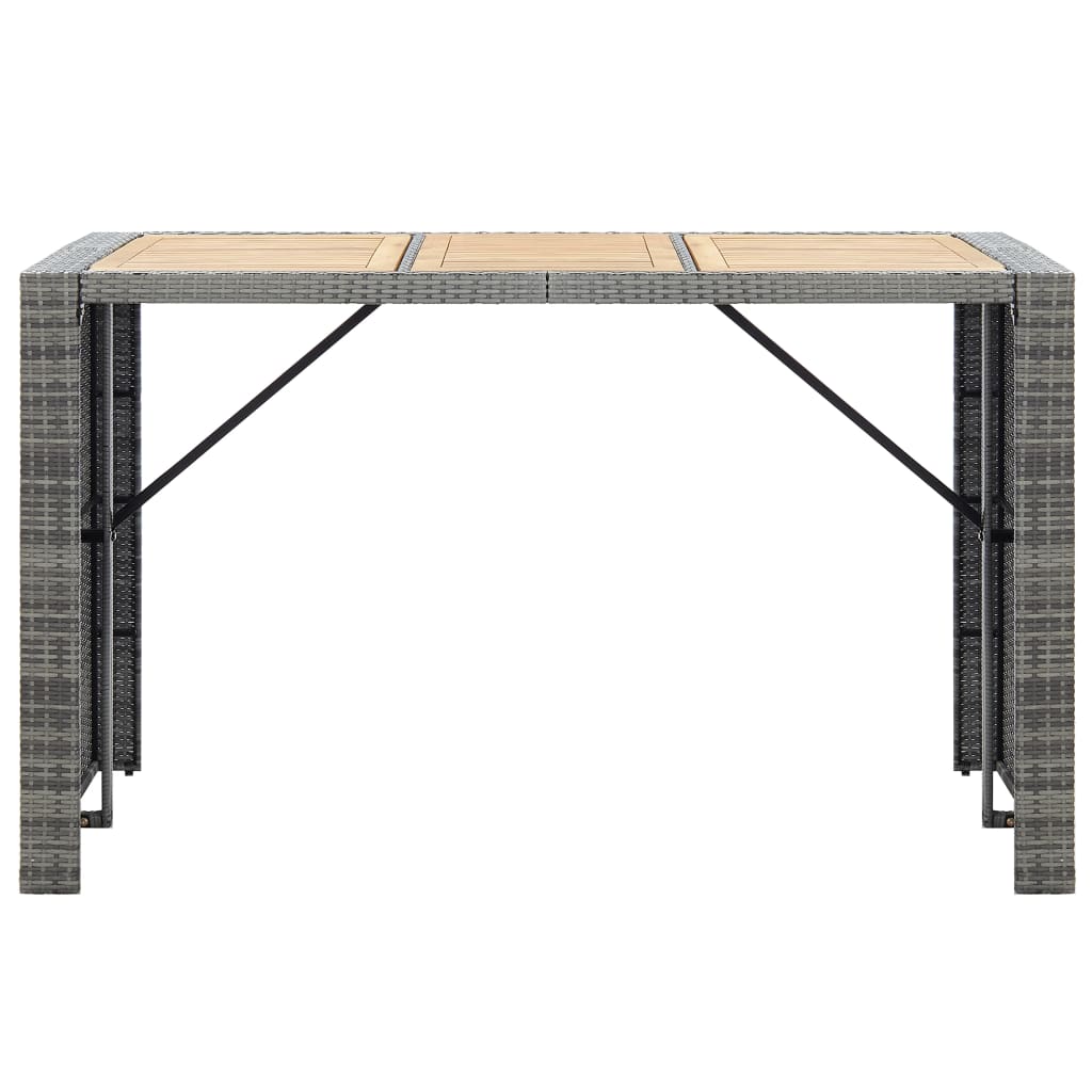 Galleria Design 7 Piece Outdoor Bar Set with Cushions Poly Rattan Grey