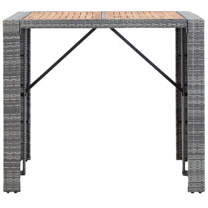 Galleria Design 5 Piece Outdoor Bar Set Poly Rattan and Wood Acacia Grey
