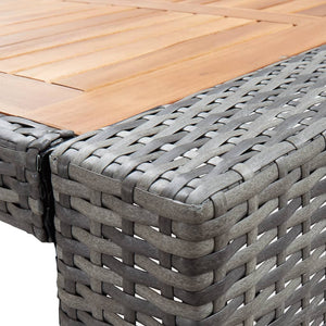 Galleria Design 5 Piece Outdoor Bar Set Poly Rattan and Wood Acacia Grey