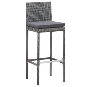 Galleria Design 5 Piece Outdoor Bar Set Poly Rattan and Wood Acacia Grey