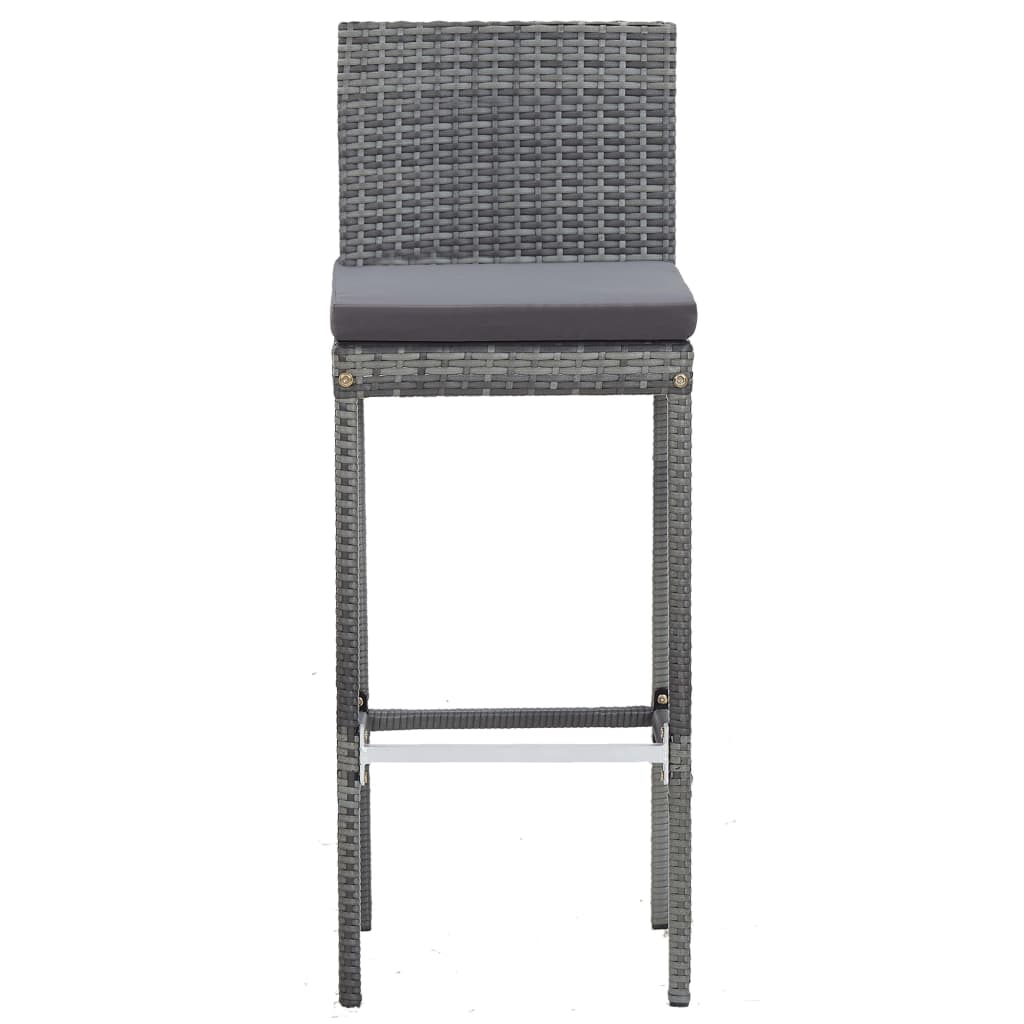 Galleria Design 5 Piece Outdoor Bar Set Poly Rattan and Wood Acacia Grey