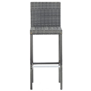 Galleria Design 5 Piece Outdoor Bar Set Poly Rattan and Wood Acacia Grey