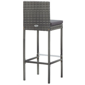 Galleria Design 5 Piece Outdoor Bar Set Poly Rattan and Wood Acacia Grey