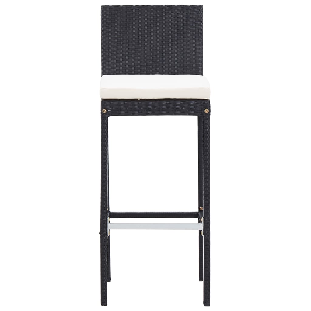 Galleria Design 9 Piece Outdoor Bar Set Poly Rattan and Wood Acacia Black