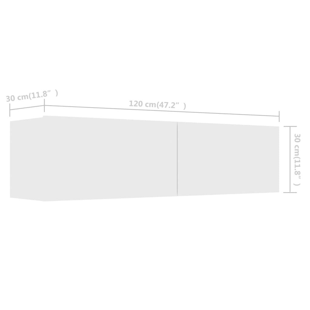 Galleria Design TV Cabinet White 120x30x30 cm Engineered Wood