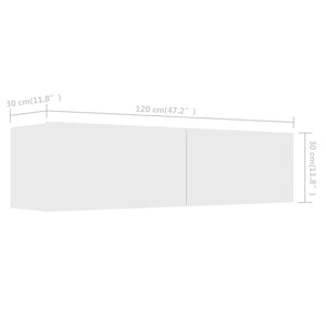 Galleria Design TV Cabinet White 120x30x30 cm Engineered Wood