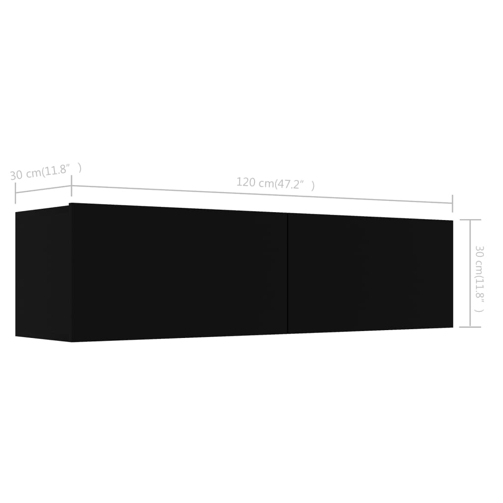 Galleria Design TV Cabinet Black 120x30x30 cm Engineered Wood