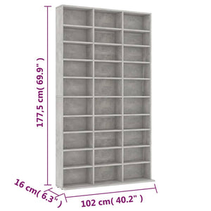 Galleria Design CD Cabinet Concrete Grey 102x16x177.5 cm Engineered Wood