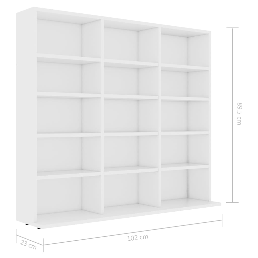 Galleria Design CD Cabinet White 100x23x89.5 cm Engineered Wood