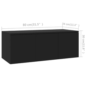 Galleria Design TV Cabinet Black 80x34x30 cm Engineered Wood