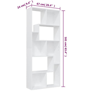 Galleria Design Book Cabinet White 67x24x161 cm Engineered Wood