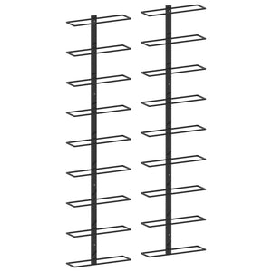 Galleria Design Wall-mounted Wine Racks for 18 Bottles 2 pcs Black Iron
