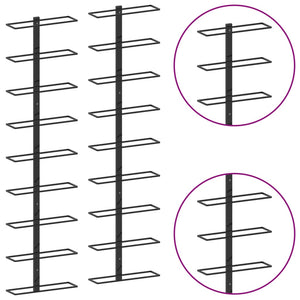 Galleria Design Wall-mounted Wine Racks for 18 Bottles 2 pcs Black Iron