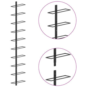 Galleria Design Wall-mounted Wine Rack for 10 Bottles Black Metal