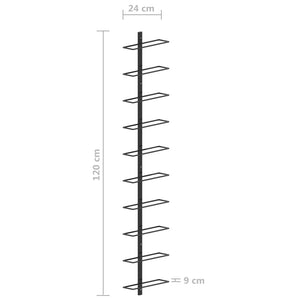 Galleria Design Wall-mounted Wine Rack for 10 Bottles Black Metal