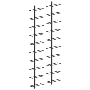 Galleria Design Wall-mounted Wine Racks for 20 Bottles 2 pcs Black Metal