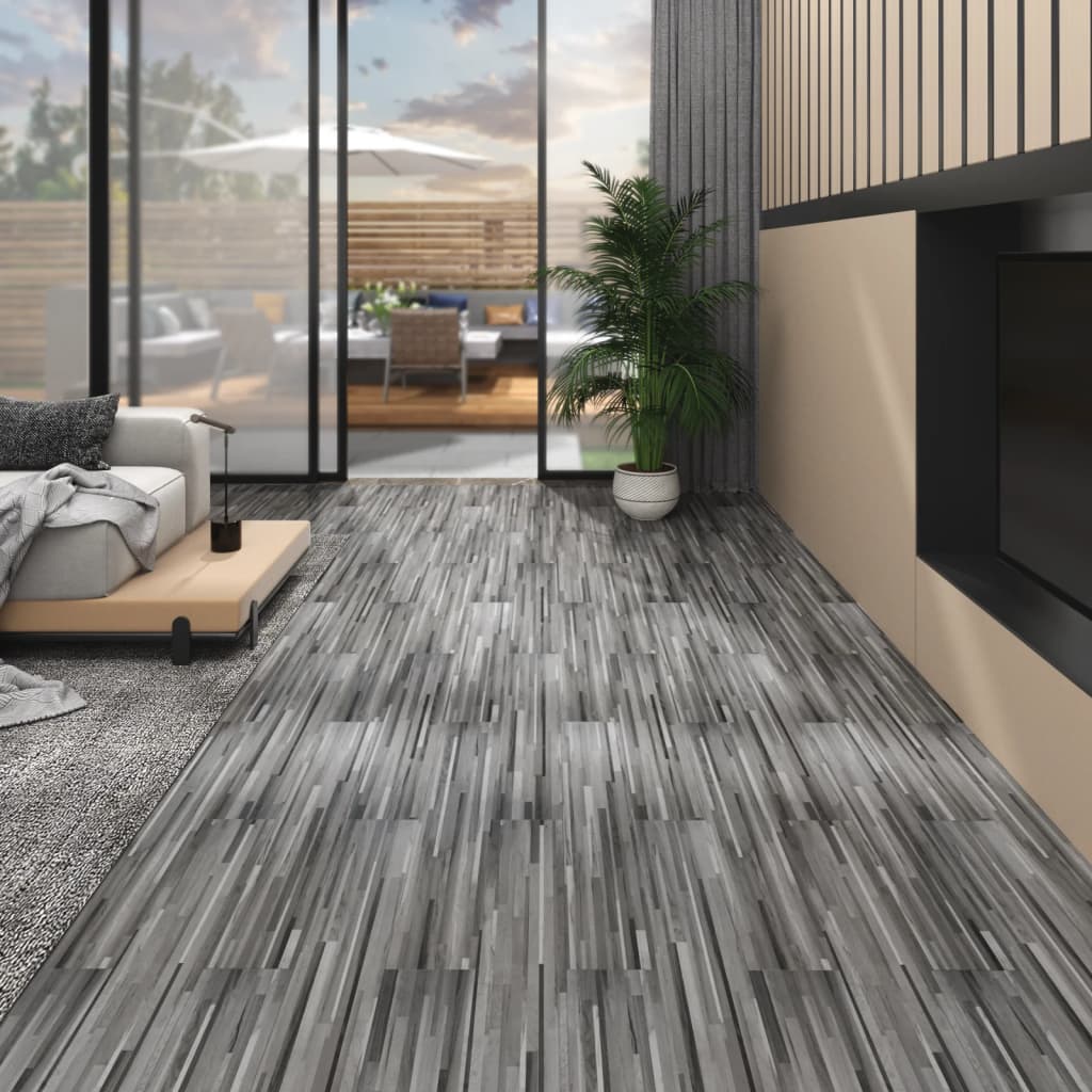 Galleria Design PVC Flooring Planks 5.02 m² 2 mm Self-adhesive Striped Grey