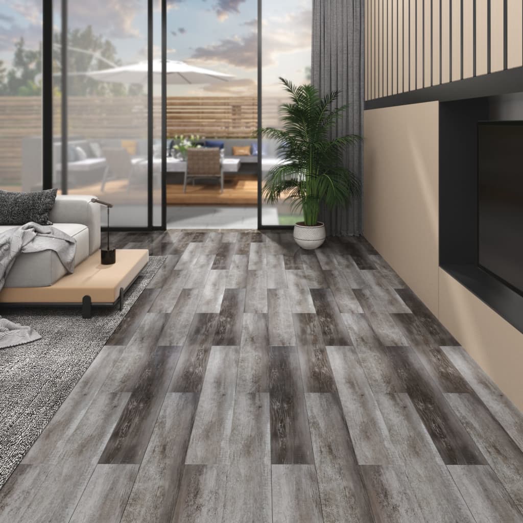 Galleria Design PVC Flooring Planks 5.02 m² 2 mm Self-adhesive Striped Grey