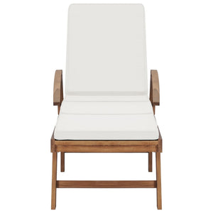 Galleria Design Sun Loungers with Cushions 2 pcs Solid Teak Wood Cream