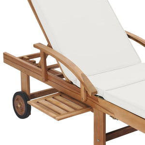 Galleria Design Sun Loungers with Cushions 2 pcs Solid Teak Wood Cream