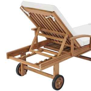 Galleria Design Sun Loungers with Cushions 2 pcs Solid Teak Wood Cream