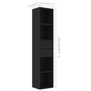 Galleria Design Book Cabinet Black 36x30x171 cm Engineered Wood