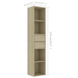 Galleria Design Book Cabinet Sonoma Oak 36x30x171 cm Engineered Wood