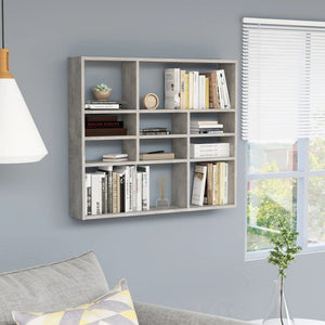 Galleria Design Wall Shelf Concrete Grey 90x16x78 cm Engineered Wood