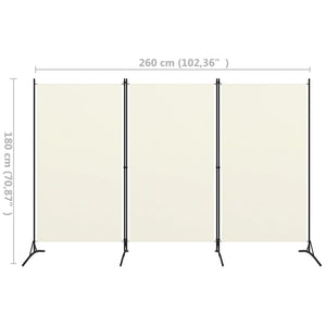 Galleria Design 3-Panel Room Divider White 260x180 cm