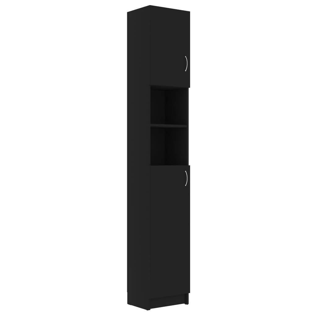 Galleria Design Washing Machine Cabinet Set Black Engineered Wood