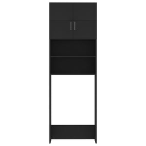 Galleria Design Washing Machine Cabinet Set Black Engineered Wood