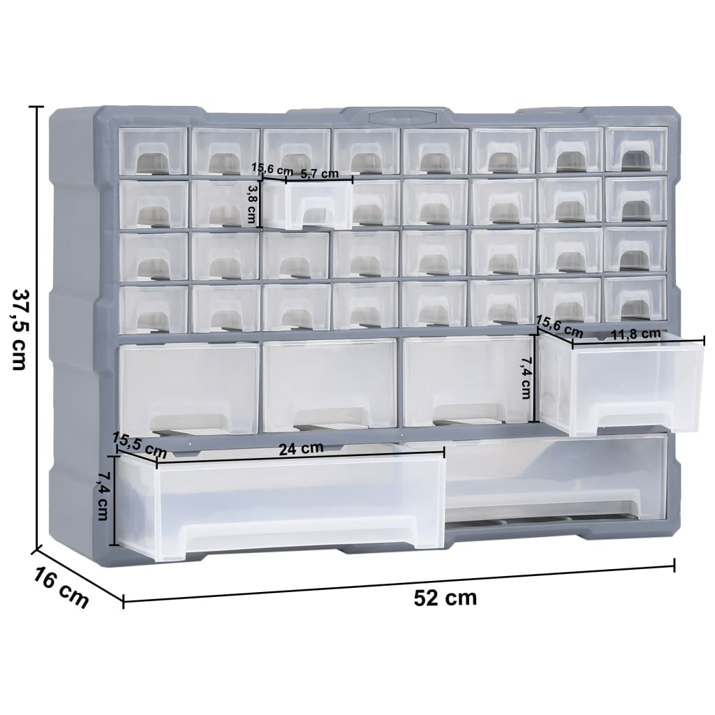 Galleria Design Multi-drawer Organiser with 38 Drawers 52x16x37.5 cm