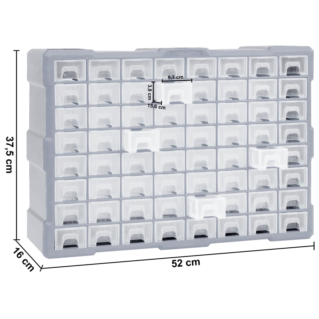 Galleria Design Multi-drawer Organiser with 64 Drawers 52x16x37.5 cm