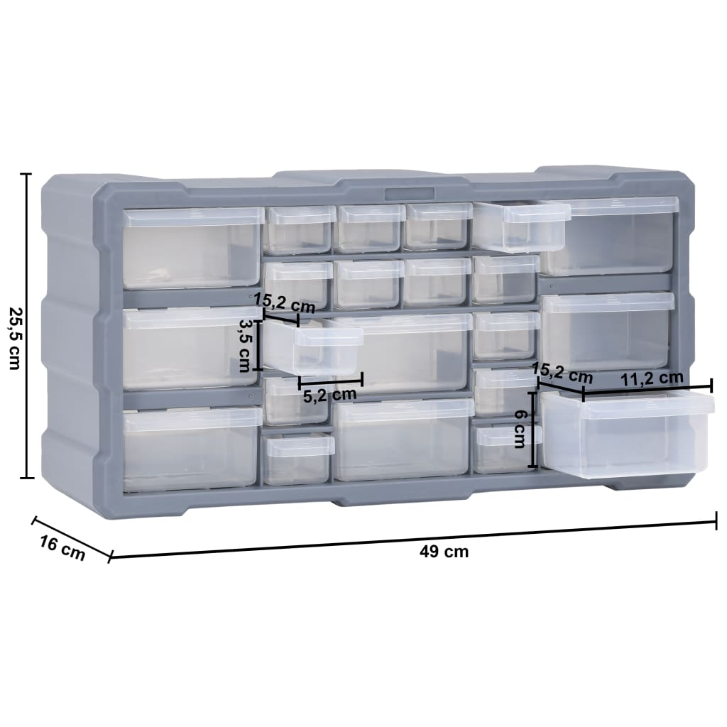 Galleria Design Multi-drawer Organiser with 22 Drawers 49x16x25.5 cm