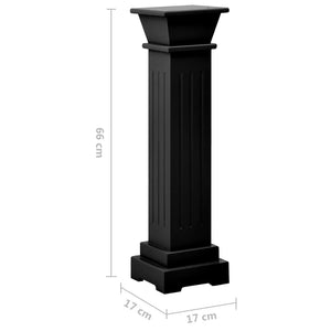 Galleria Design Classic Square Pillar Plant Stand Black 17x17x66 cm MDF