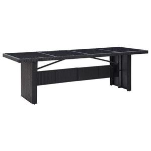 Galleria Design Garden Table Black 240x90x74 cm Poly Rattan and Glass