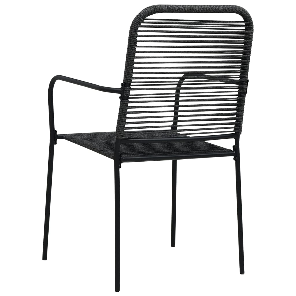 Galleria Design Garden Chairs 4 pcs Cotton Rope and Steel Black