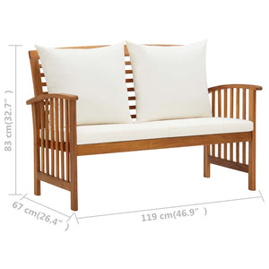 Galleria Design 2 Piece Garden Lounge Set with Cushions Solid Acacia Wood