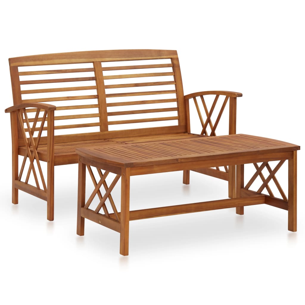 Galleria Design 2 Piece Garden Lounge Set Solid Acacia Wood