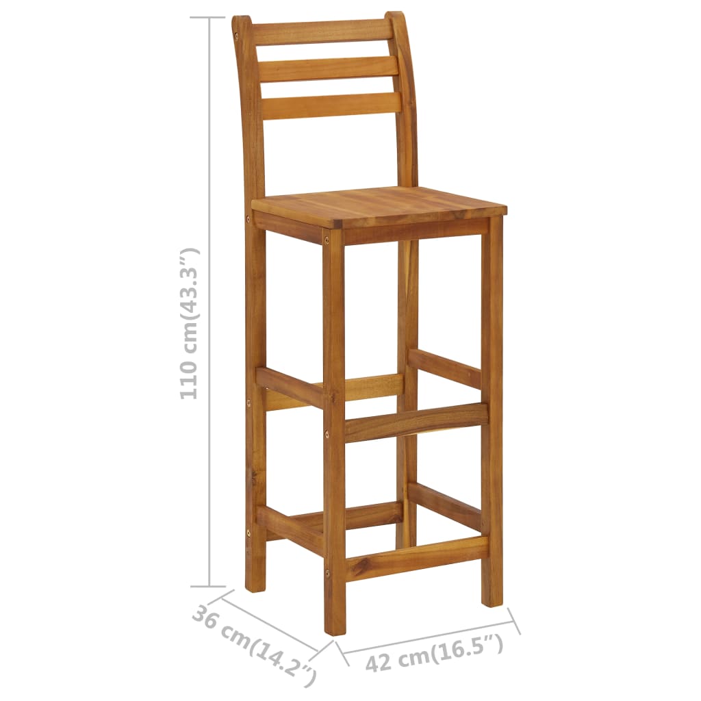 Galleria Design Bar Stools 4 pcs Solid Acacia Wood