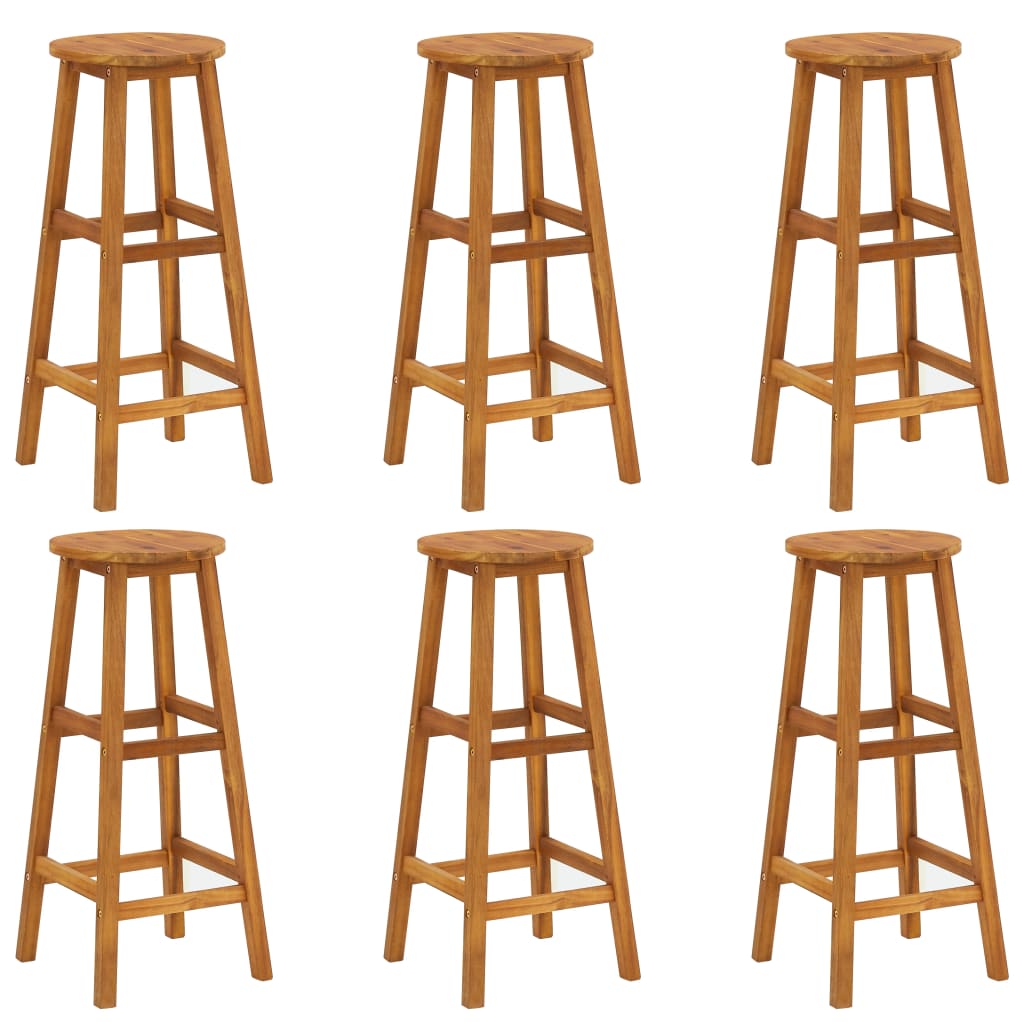 Galleria Design Bar Stools 6 pcs Solid Acacia Wood