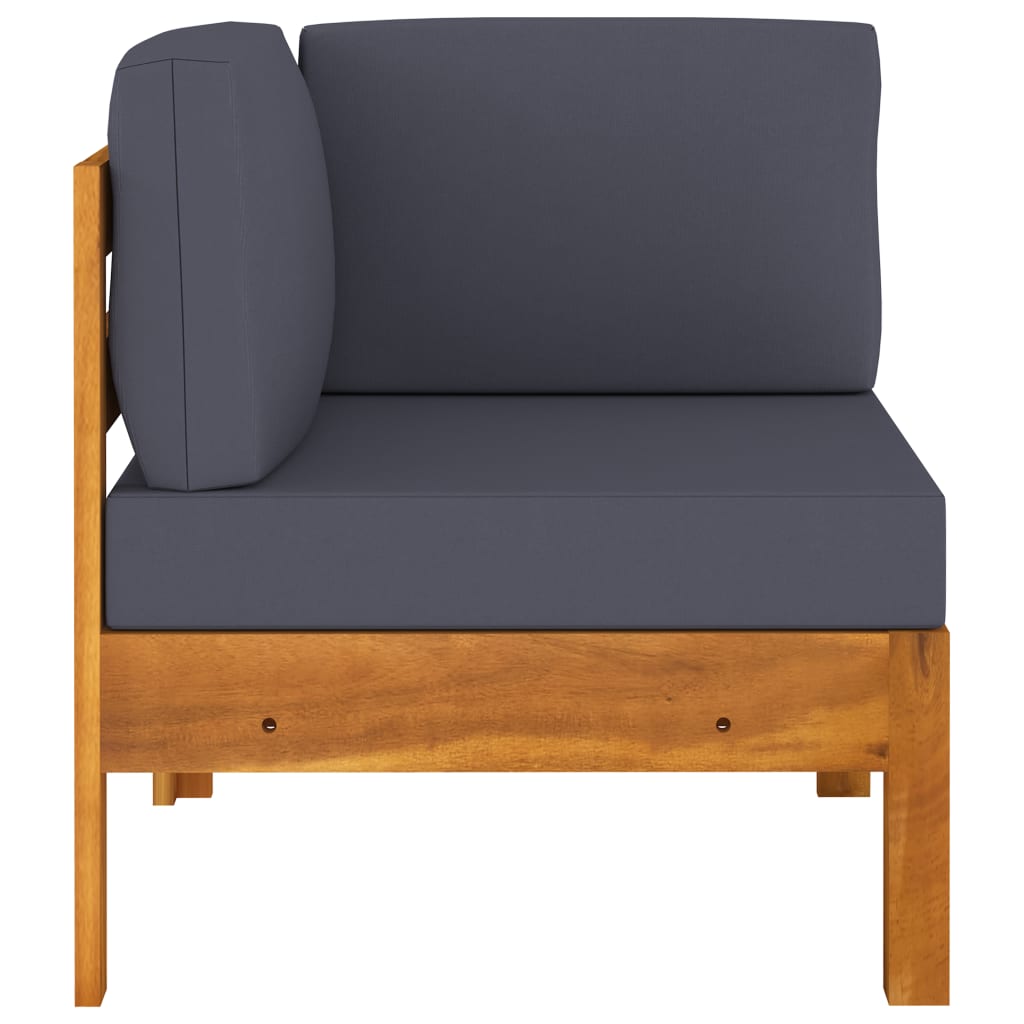 Galleria Design 2 Piece Garden Lounge Set with Dark Grey Cushions Acacia Wood
