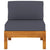 Galleria Design Middle Sofas 2 pcs with Dark Grey Cushions Solid Acacia Wood