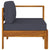 Galleria Design Middle Sofa with 1 Armrest Dark Grey Solid Acacia Wood